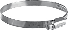 ЗУБР Х-9Н, 30 - 48 мм, накатная лента 9 мм, цинк, 50 шт, червячный хомут (37807-48)
