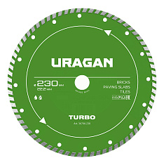 URAGAN TURBO 230 мм, диск алмазный отрезной сегментированный (36706-230)