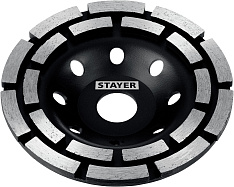 STAYER Double, d 125 мм, двухрядная алмазная шлифовальная чашка (33381-125)